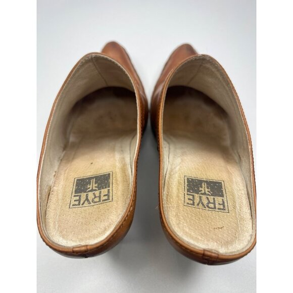 Frye Phoenix Mule Boots Leather brown Ladies Size 6M Western - Picture 9 of 11